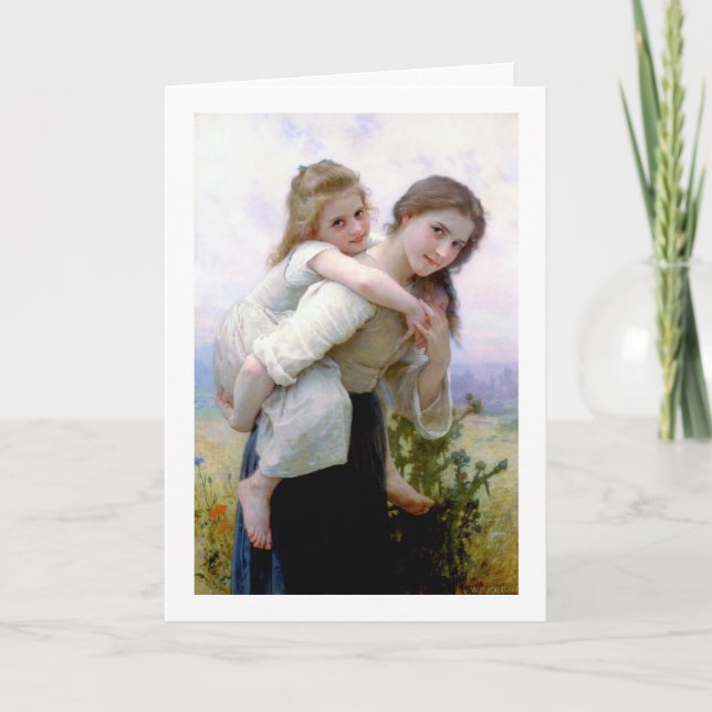 Tarjeta Hermanas de Bouguereau (Anverso)