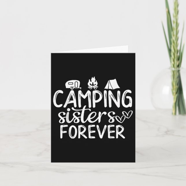 Tarjeta Hermanas de Camping para siempre (Anverso)
