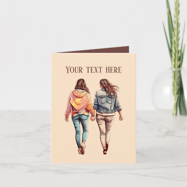 Tarjeta Hermanas o amigos de chicas hábiles (Anverso)