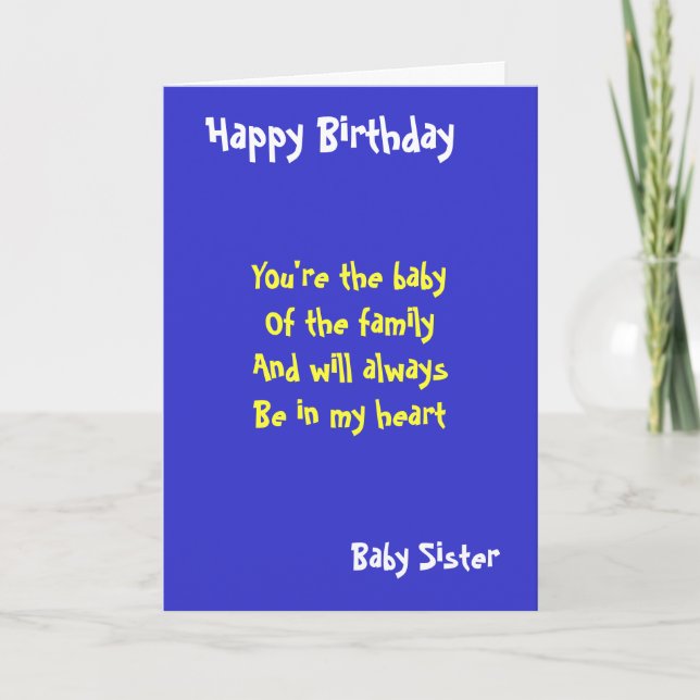 Tarjeta Hermandad de bebé Cumpleaños (Anverso)