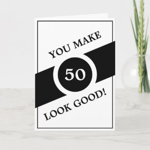 Tarjeta Hermano Blanco y Gracioso Personalizado 50 cumplea