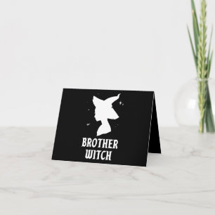 Tarjeta Hermano Bruja divertida y fantasmagórica coinciden