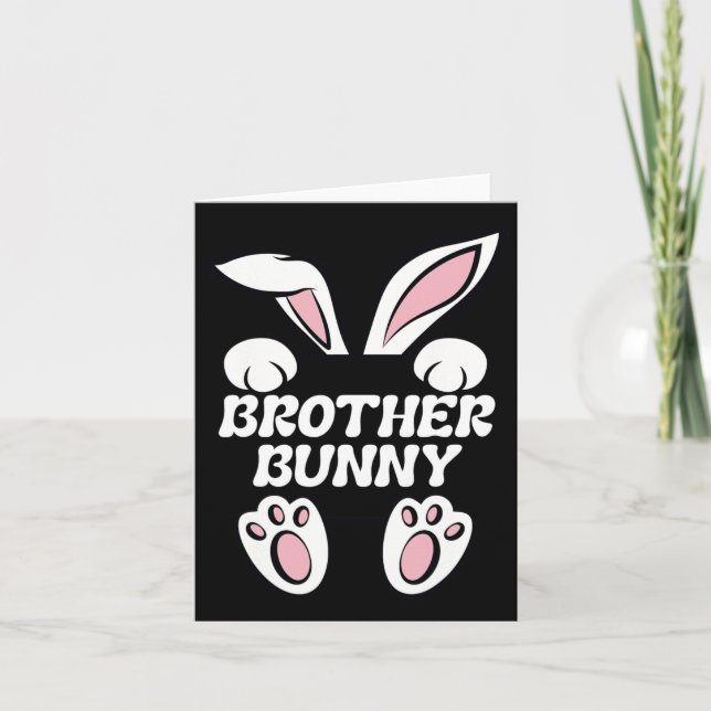 Tarjeta Hermano Bunny Fun Easter Rabbit Bunny Ears Cute Ra (Anverso)