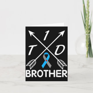 Tarjeta hermano con diabetes tipo 1 conciencia azul gris