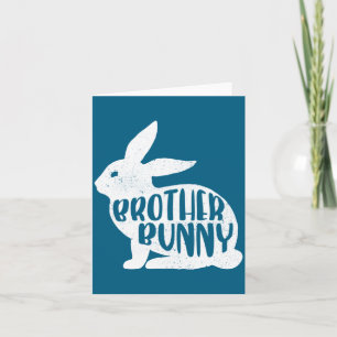Tarjeta Hermano conejo lindo familia a juego Pascua _1