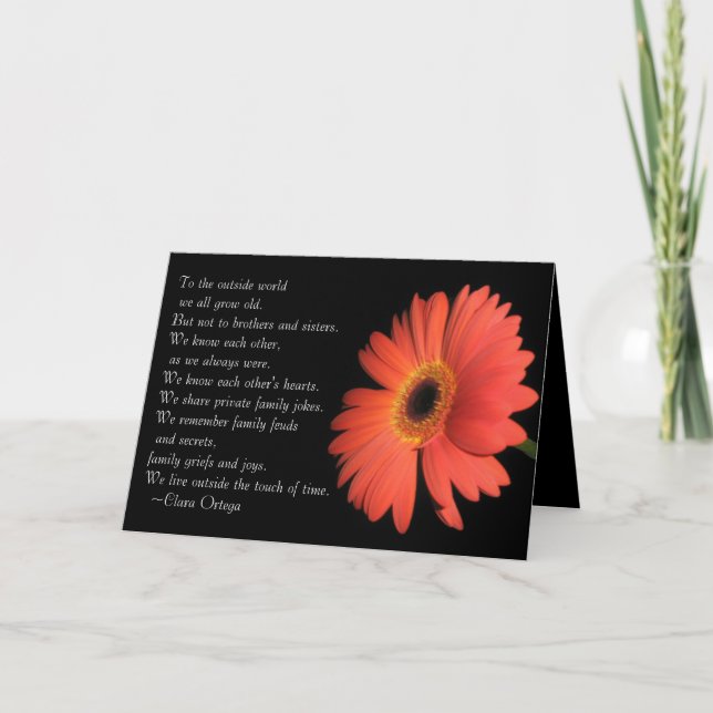 Tarjeta Hermano / cumpleaños de la hermana (Anverso)