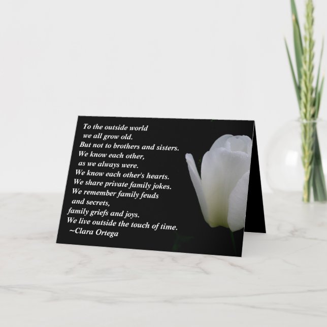 Tarjeta Hermano / cumpleaños de la hermana (Anverso)