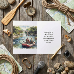 Tarjeta Hermano cumpleaños Rafting en aguas blancas