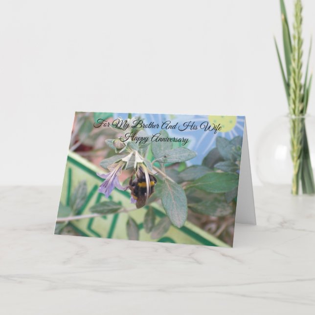 Tarjeta Hermano Cuñado Personalizado Aniversario de Boda (Anverso)