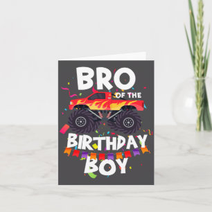 Tarjeta Hermano de Camión Monstruo del Niño de Cumpleaños 