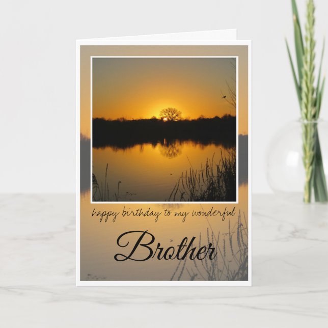 Tarjeta Hermano de cumpleaños, Silhouette de árbol detrás  (Anverso)