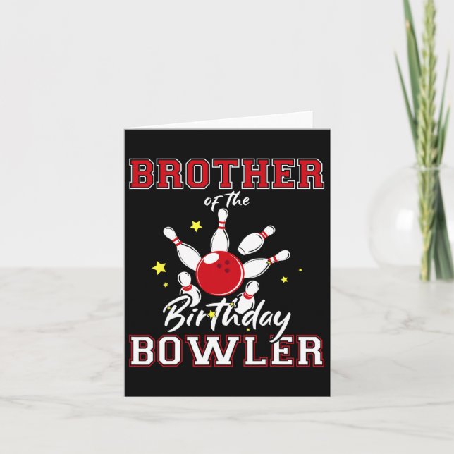 Tarjeta Hermano De La Bola De Bolos De Cumpleaños De Bowle (Anverso)