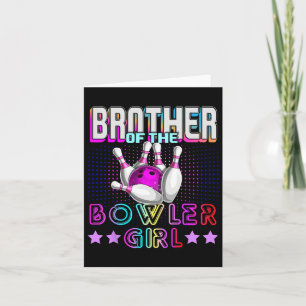 Tarjeta Hermano De La Bola De La Familia Del Chica Bowler