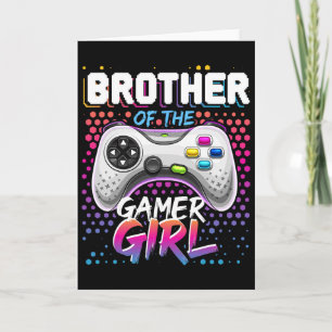 Tarjeta Hermano de la chica jugadora coincidente juego de 