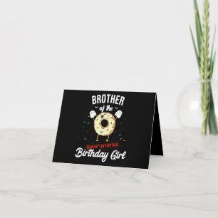 Tarjeta Hermano de la cumpleañera en cuarentena Donut dive