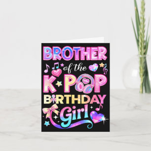 Tarjeta Hermano de las chicas de cumpleaños k-pop música c