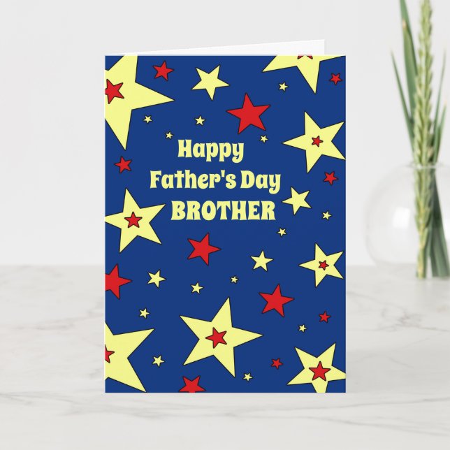 Tarjeta Hermano de las Estrellas Azules Feliz Día del Padr (Anverso)