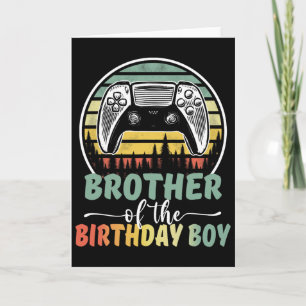 Tarjeta Hermano Del Cumpleañero Videojugador Pareo F