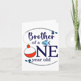 Tarjeta Hermano Del Gran Niño Pescador Primer Cumpleaños