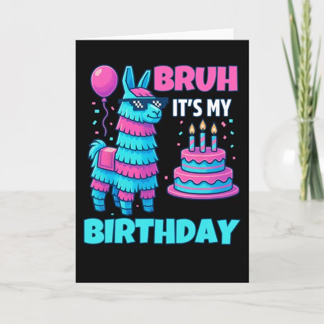 Tarjeta Hermano Es Mi Cumpleaños Llama Piñata Cumpleaños N (Anverso)