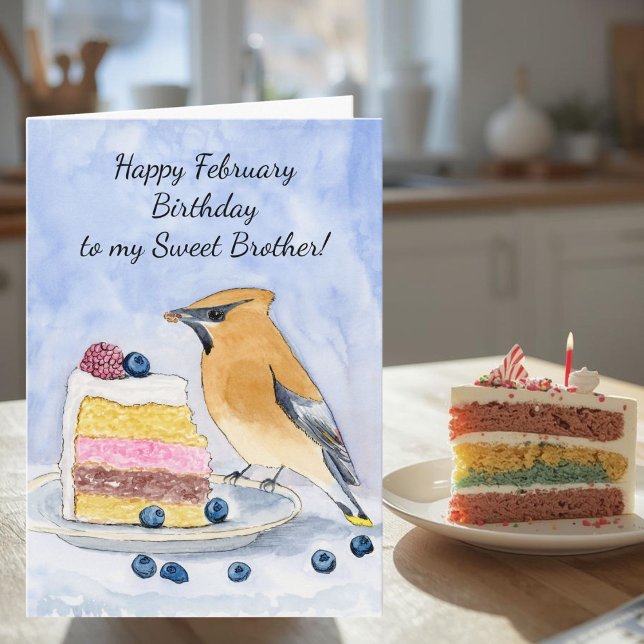 Tarjeta Hermano Feliz Cumpleaños Febrero Torta de Cera de  (Subido por el creador)