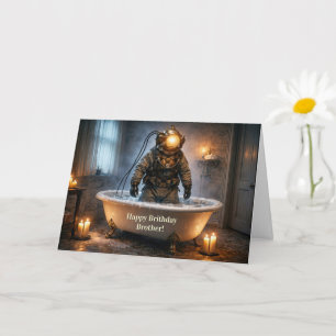 Tarjeta Hermano Feliz Cumpleaños Humor Divertido con Buzo