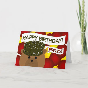 Tarjeta Hermano - ¡Feliz cumpleaños, soldado del ejército!