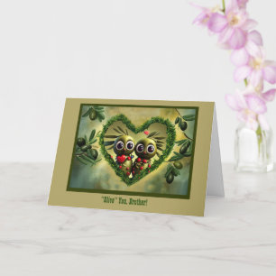 Tarjeta Hermano Feliz Día de los Padres, cómico con aceitu