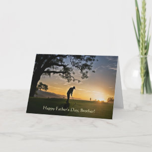 Tarjeta Hermano Feliz Día del Padre con golfista