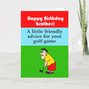 Tarjeta hermano gracioso feliz cumpleaños golfista