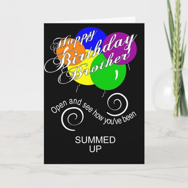 Tarjeta Hermano gracioso feliz deseo de cumpleaños (Anverso)