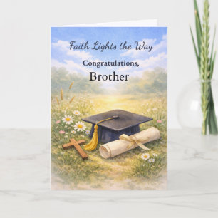 Tarjeta Hermano Graduación Cruz de Capilla Religiosa Perso