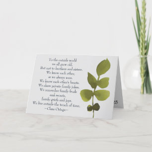 Tarjeta Hermano Hermana Poema Sentimental Cumpleaños Herma