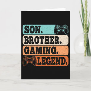 Tarjeta Hermano hijo leyenda de los juegos Videojugador Ju