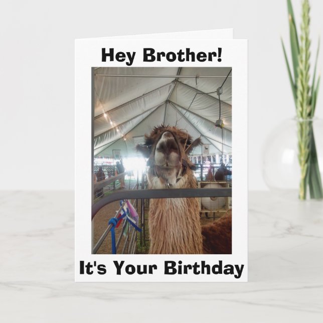 TARJETA *HERMANO* LLAMA HUMOR EN SU CUMPLEAÑOS (Anverso)
