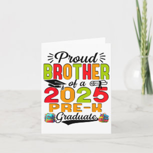 Tarjeta Hermano Orgulloso De Graduado De Pre-k 2025 Día De