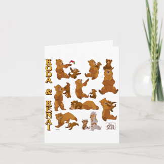 Tarjeta Hermano oso koda y kenai personaje juguetón