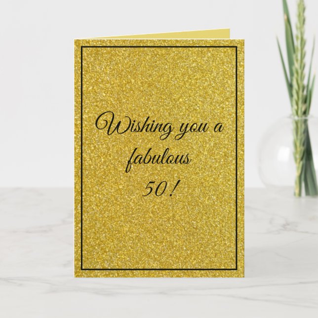 Tarjeta Hermano Personalizado Oro Elegante Hermano 50 cump (Anverso)
