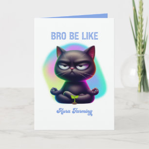 Tarjeta Hermano ser como Aura Farming Gato Negro Divertido