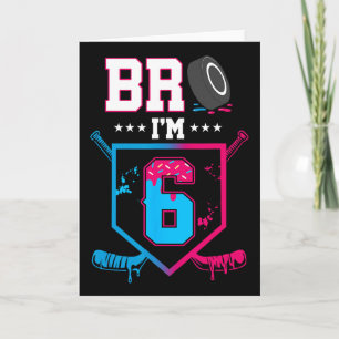 Tarjeta Hermano soy de 6 años hockey helado goteo 6 cumple