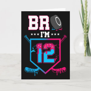 Tarjeta Hermano soy un niño de 12 años de hockey helado go