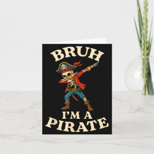 Tarjeta Hermano un pirata haciendo dab con calavera Disfra