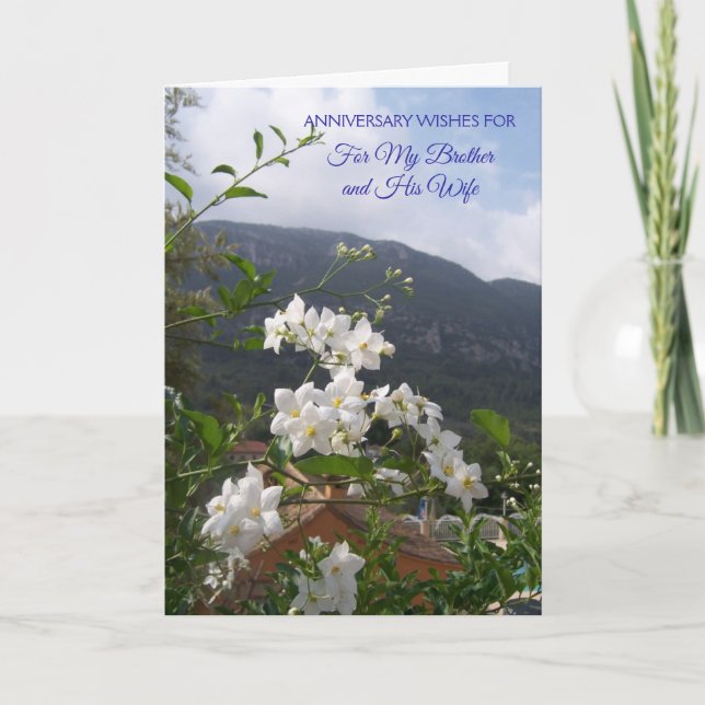 Tarjeta Hermano y cuñada aniversario personalizado (Anverso)