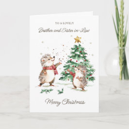 Tarjeta Hermano y Cuñado Árbol de Navidad Erizo