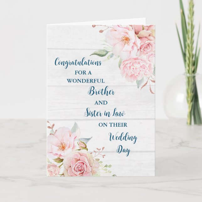 Tarjeta Hermano y hermana en la ley felicitaciones (Anverso)