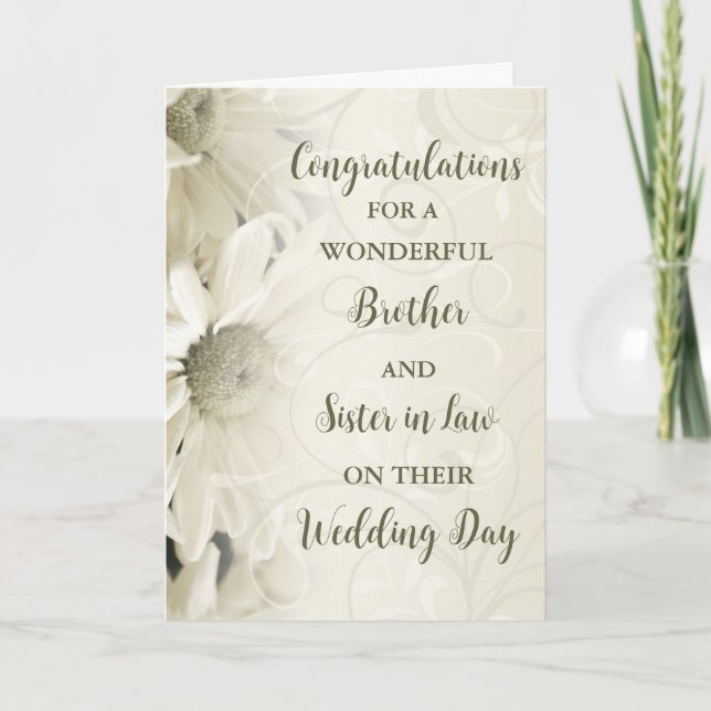Tarjeta Hermano y hermana en la ley felicitaciones (Anverso)