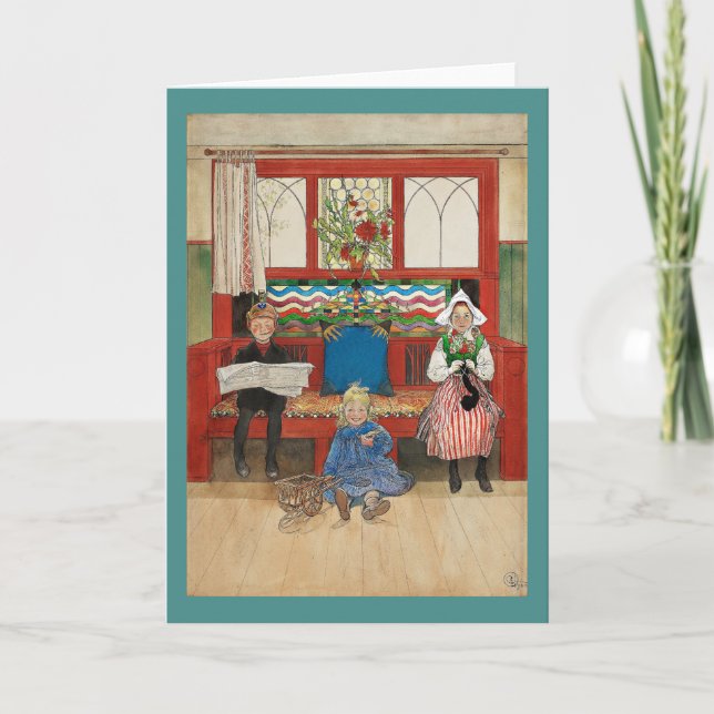 Tarjeta Hermano y hermanas tocan a mamá y papá (Anverso)