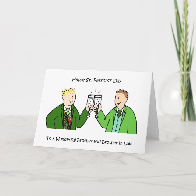 Tarjeta Hermano y Hermano en Derecho Feliz Día de San Patr (Anverso)