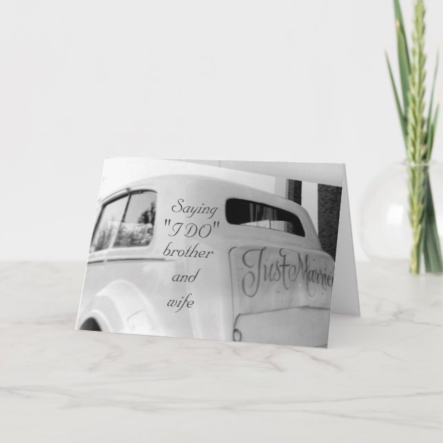 TARJETA **HERMANO Y NUEVA ESPOSA** EL DÍA DE LA BODA (Anverso)