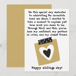 Tarjeta Hermanos Día / Hermanos Hermanos de Cumpleaños Her